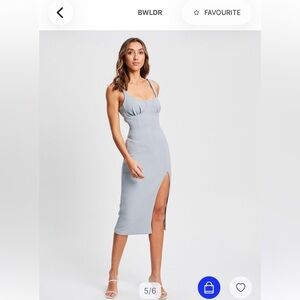 BWLDR Blue summer cocktail dress, size Large (Australian size 12)
